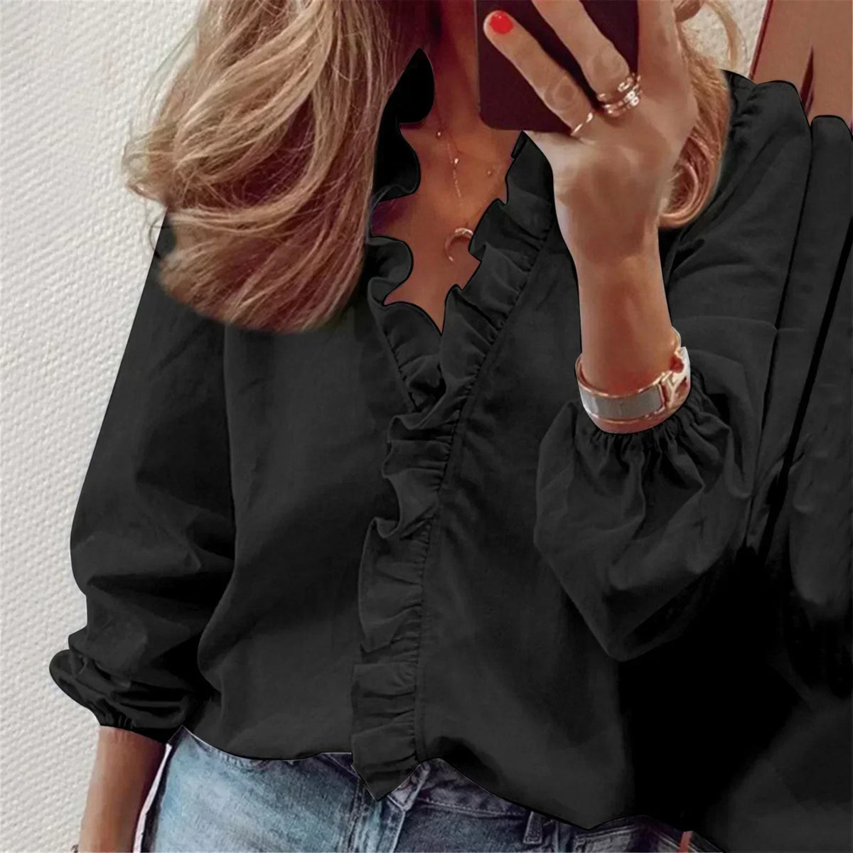 Blusa Elegante de Manga Larga Maren